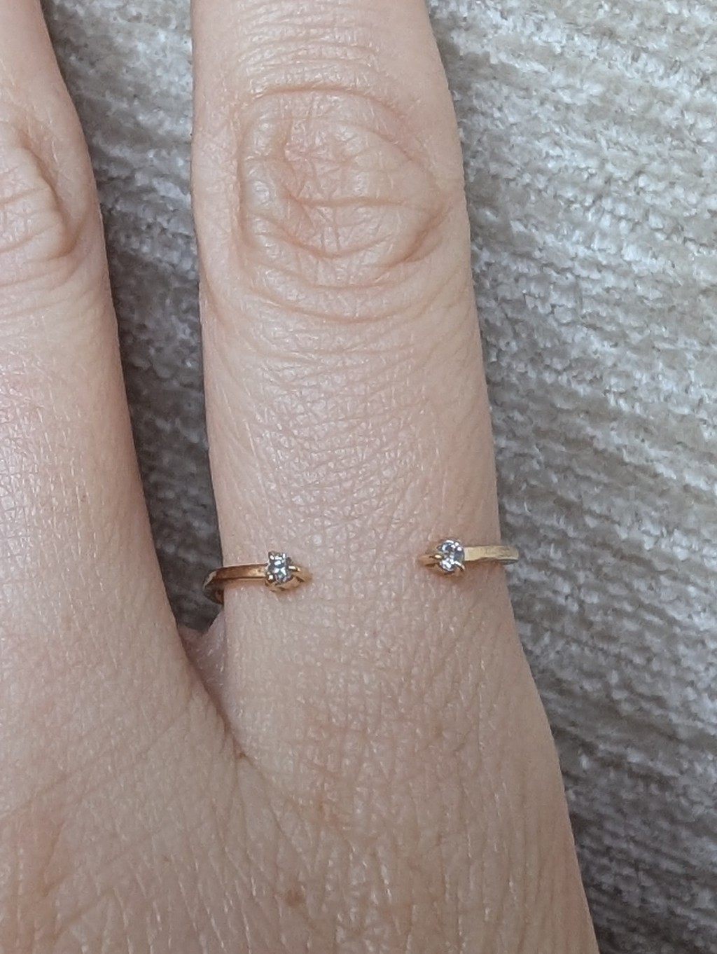 Catbird Her Diamond Eyes 14k Gold Ring, Size 6-8
